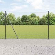 vidaXL Staket med stolpar Grå 1.6 x 10 m PVC-belagd stål