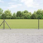 vidaXL Staket med stolpar Grå 0.4 x 100 m PVC-belagd stål