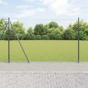 vidaXL Staket med stolpar Grå 1.5 x 100 m PVC-belagd stål