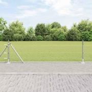 vidaXL Staket med stolpar Silver 0.5 x 10 m PVC-belagd stål
