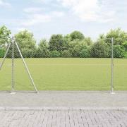 vidaXL Staket med stolpar Silver 1.2 x 10 m PVC-belagd stål