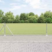 vidaXL Staket med stolpar Silver 0.4 x 25 m PVC-belagd stål