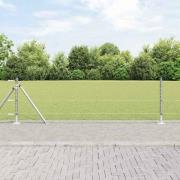 vidaXL Staket med stolpar Silver 0.6 x 50 m PVC-belagd stål