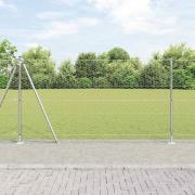 vidaXL Staket med stolpar Silver 1.2 x 50 m PVC-belagd stål