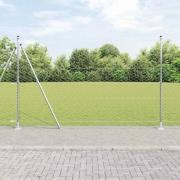 vidaXL Staket med stolpar Silver 1.4 x 50 m PVC-belagd stål