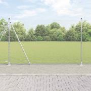 vidaXL Staket med stolpar Silver 1.6 x 50 m PVC-belagd stål