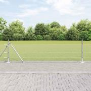 vidaXL Staket med stolpar Silver 0.5 x 100 m PVC-belagd stål