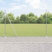 vidaXL Staket med stolpar Silver 1.6 x 100 m PVC-belagd stål