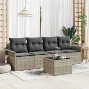 vidaXL Trädgårdsoffset 5 pcs Ljusgrå och mörkgrå 55 x 55 x 37 cm
