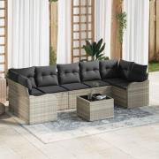 vidaXL Trädgårdsoffset 8 pcs Ljusgrå, Mörkgrå 55 x 55 x 37 cm