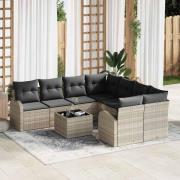 vidaXL Trädgårdsoffset Manuell 9 pcs Ljusgrå, Mörkgrå 55 x 55 x 37 cm