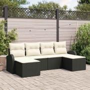 vidaXL Soffset med kudde med lagring 6 pcs Svart och Vitt konstrotting