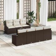 vidaXL Trädgårdsoffset Manuell 8 pcs Brun, krämfärgad 55 x 55 x 37 cm
