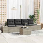 vidaXL Trädgårdsoffset 5 pcs Ljusgrå och mörkgrå 55 x 55 x 37 cm
