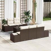 vidaXL Trädgårdsoffset Manuell 6 pcs Brun, krämfärgad 55 x 55 x 37 cm