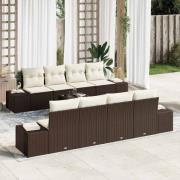 vidaXL Trädgårdsoffset 7 pcs Brun, krämfärgad 55 x 55 x 37 cm