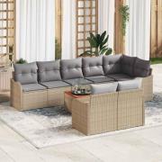 vidaXL Trädgårdsoffset 9 pcs Beige, ljusgrå