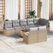 vidaXL Trädgårdsoffset 9 pcs Beige, ljusgrå