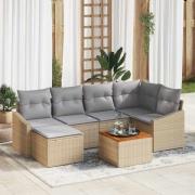 vidaXL Trädgårdsoffset 7 pcs Beige, ljusgrå