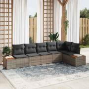 vidaXL Trädgårdsoffset 6 pcs Grå 319 x 154 x 85 cm Poly rattan