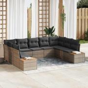 vidaXL Trädgårdsoffset 5 pcs Grå 289 x 209 x 85 cm Poly rattan