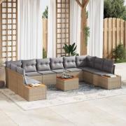 vidaXL Trädgårdsoffset 11 pcs beige och ljusgrå 344 x 209 x 85 cm