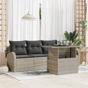 vidaXL Trädgårdsoffset 5 pcs Ljusgrå 100 x 55 x 73 cm Poly rattan