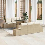 vidaXL Trädgårdsoffset 7 pcs Beige och gräddfärgad 100 x 55 x 73 cm