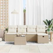 vidaXL Trädgårdsoffset 6 pcs beige och gräddvit 234 x 117 x 85 cm