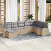 vidaXL Trädgårdsoffset 8 pcs beige och ljusgrå 289 x 179 x 85 cm