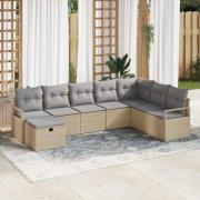 vidaXL Trädgårdsoffset 8 pcs beige och ljusgrå 287 x 177 x 85 cm