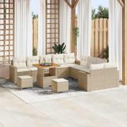 vidaXL Trädgårdsoffset 13 pcs Beige konstrotting