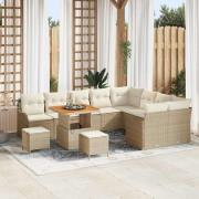 vidaXL Trädgårdsoffset 12 pcs Beige konstrotting