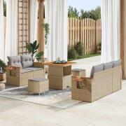 vidaXL Trädgårdsoffset Manuell 8 pcs beige och ljusgrå 80 x 80 x 71 cm