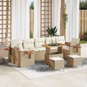 vidaXL Trädgårdsoffset 10 pcs beige och gräddvit 90 x 55 x 71 cm