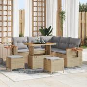 vidaXL Trädgårdsoffset Manuell 8 pcs beige och ljusgrå 90 x 55 x 71 cm