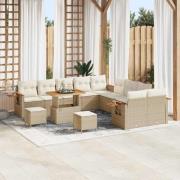vidaXL Trädgårdsoffset 13 pcs beige och gräddvit 90 x 55 x 71 cm