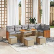 vidaXL Trädgårdsoffset 10 pcs beige och ljusgrå 110 x 55 x 71 cm