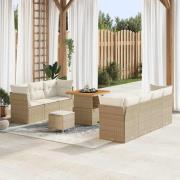 vidaXL Trädgårdsoffset 10 pcs beige och gräddvit 80 x 80 x 71 cm