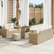 vidaXL Trädgårdsoffset 8 pcs beige och gräddvit 90 x 55 x 71 cm