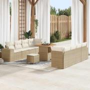 vidaXL Trädgårdsoffset 11 pcs Beige och gräddfärgad 80 x 80 x 71 cm