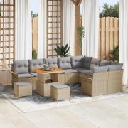 vidaXL Trädgårdsoffset med kudde med lagring 12 pcs Beige och Ljusgrå