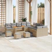 vidaXL Trädgårdsoffset 14 pcs Beige och Ljusgrå 110 x 55 x 71 cm