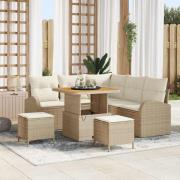 vidaXL Trädgårdsoffset 8 pcs Beige och gräddfärgad 100 x 100 x 71 cm