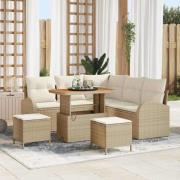 vidaXL Trädgårdsoffset 8 pcs Beige och gräddfärgad 90 x 55 x 71 cm