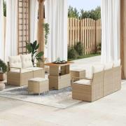 vidaXL Trädgårdsoffset 8 pcs Beige och gräddfärgad 90 x 55 x 71 cm