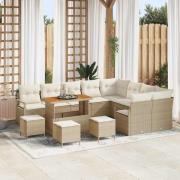 vidaXL Trädgårdsoffset 13 pcs Beige och gräddfärgad 110 x 55 x 71 cm