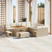 vidaXL Trädgårdsoffset 13 pcs Beige och gräddfärgad 100 x 100 x 71 cm