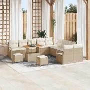 vidaXL Trädgårdsoffset med kudde 13 pcs Beige och gräddfärgad