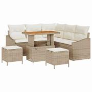 vidaXL Trädgårdsoffset 8 pcs Beige och gräddfärgad 90 x 55 x 71 cm